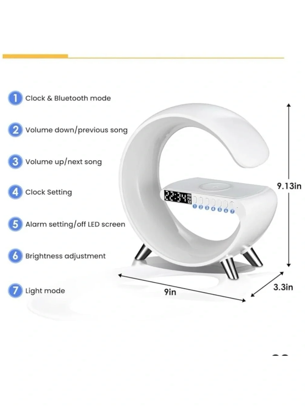 🆕 Intelligent Led Table Lamp 5in1 Wireless Charger, Bluetooth